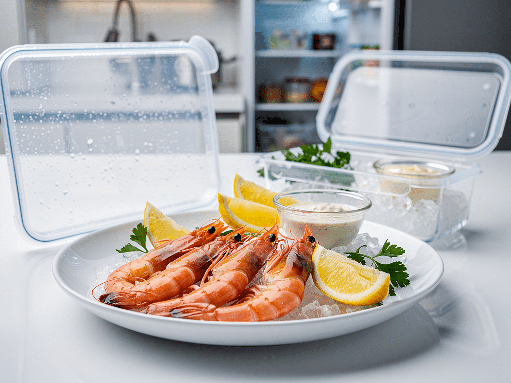 conservation crevettes cuites frigo