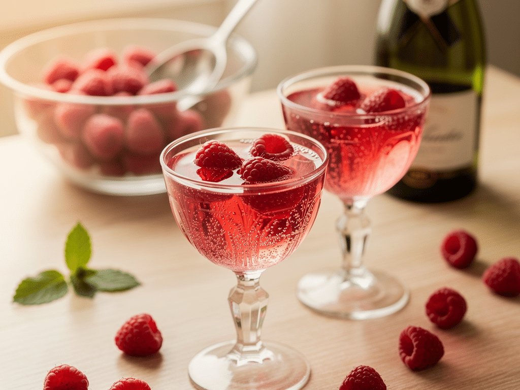 soupe de champagne aux framboises