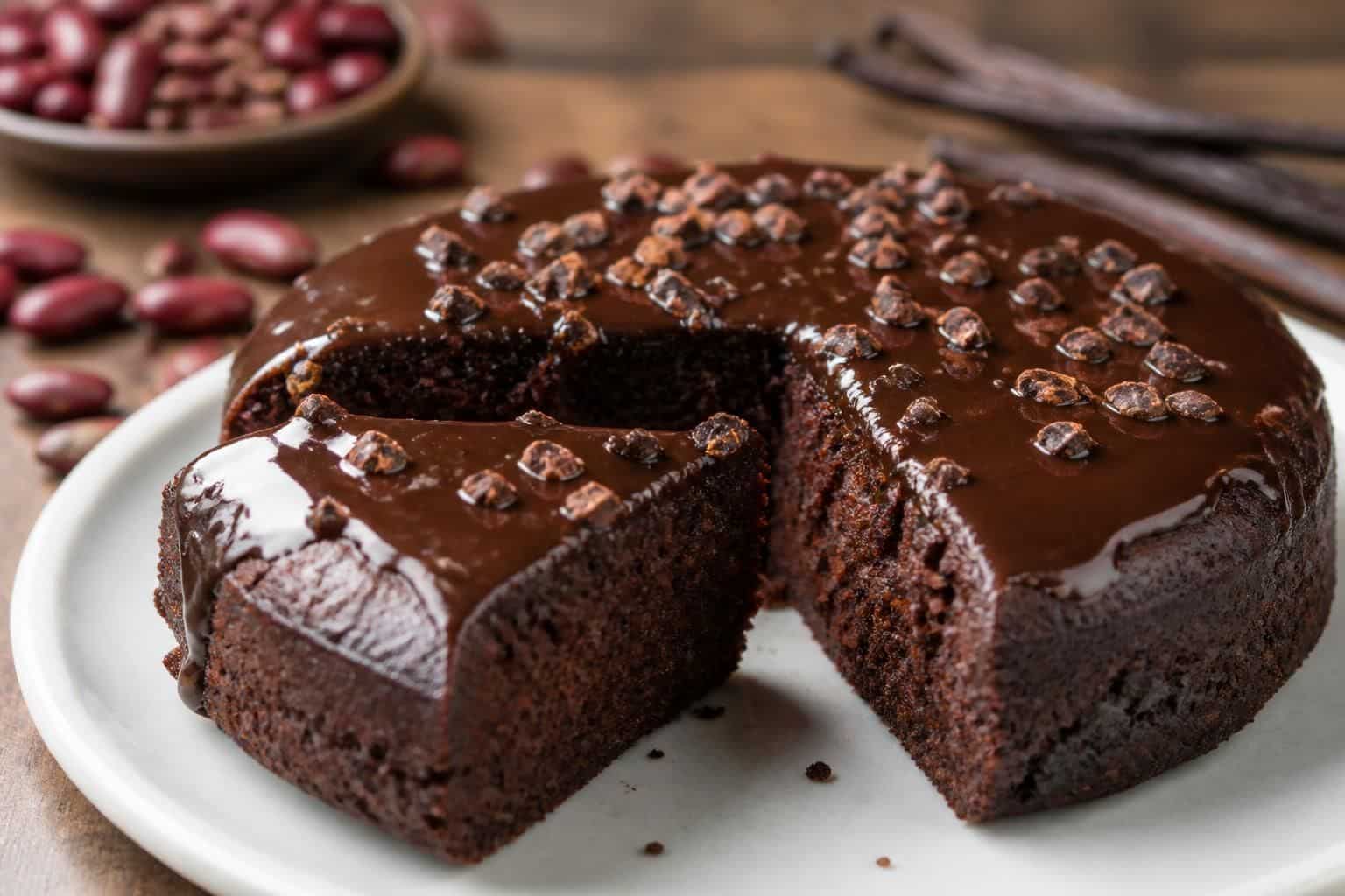 découvrez la recette d'un gâteau au chocolat moelleux et sans farine, préparé avec des haricots rouges pour une douceur saine et originale.