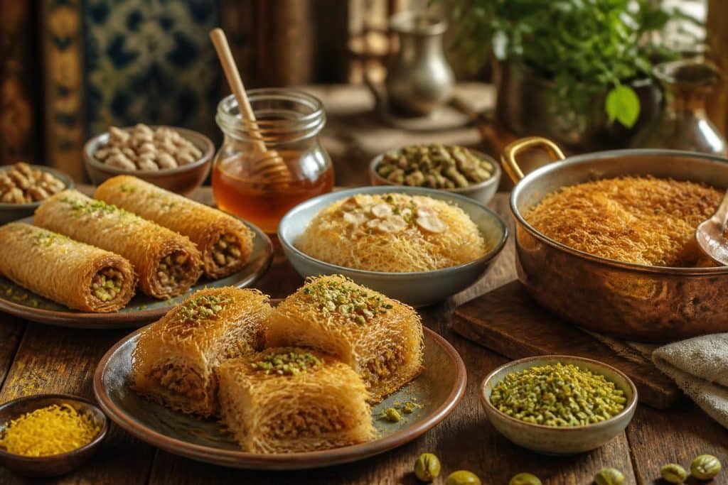 découvrez des recettes délicieuses à base de kadaif et apprenez à utiliser ce dessert traditionnel de la cuisine orientale pour sublimer vos plats sucrés et salés.