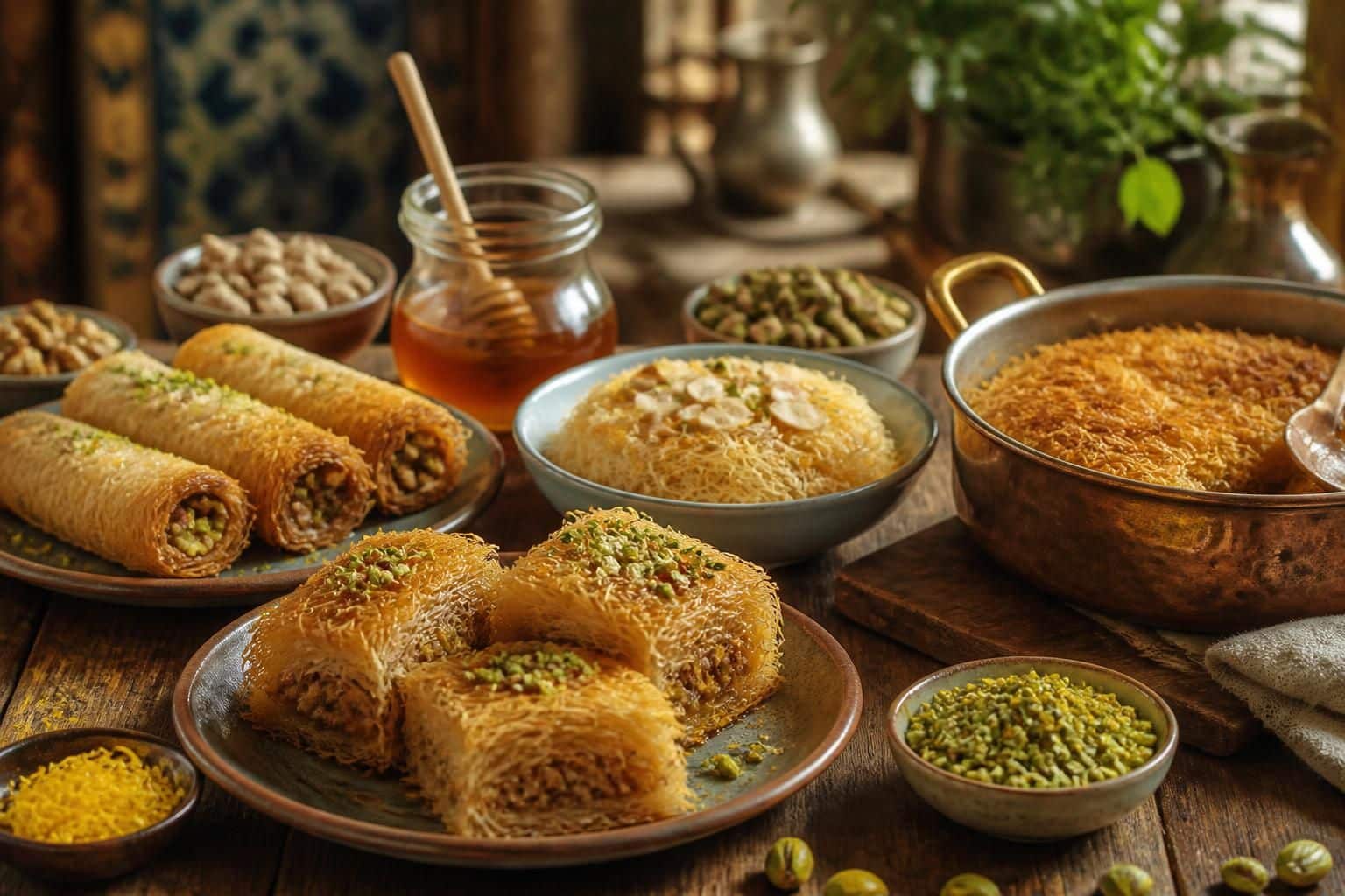 découvrez des recettes délicieuses à base de kadaif et apprenez à utiliser ce dessert traditionnel de la cuisine orientale pour sublimer vos plats sucrés et salés.