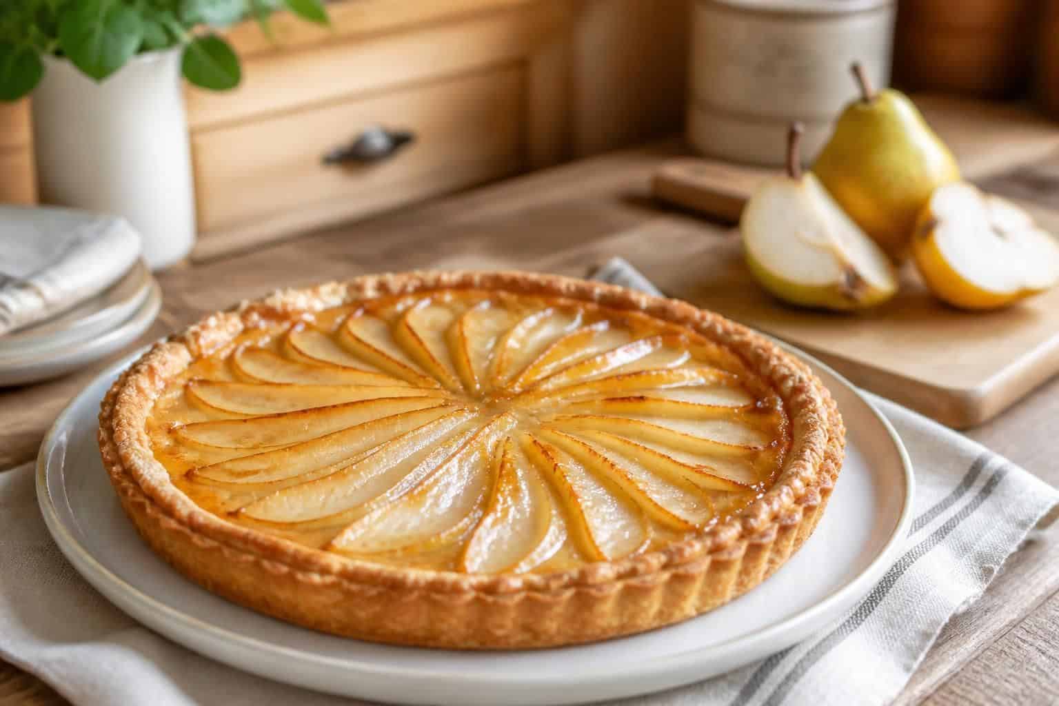 découvrez une recette facile et gourmande de tarte aux poires, parfaite pour un dessert léger et délicieux en toute simplicité.