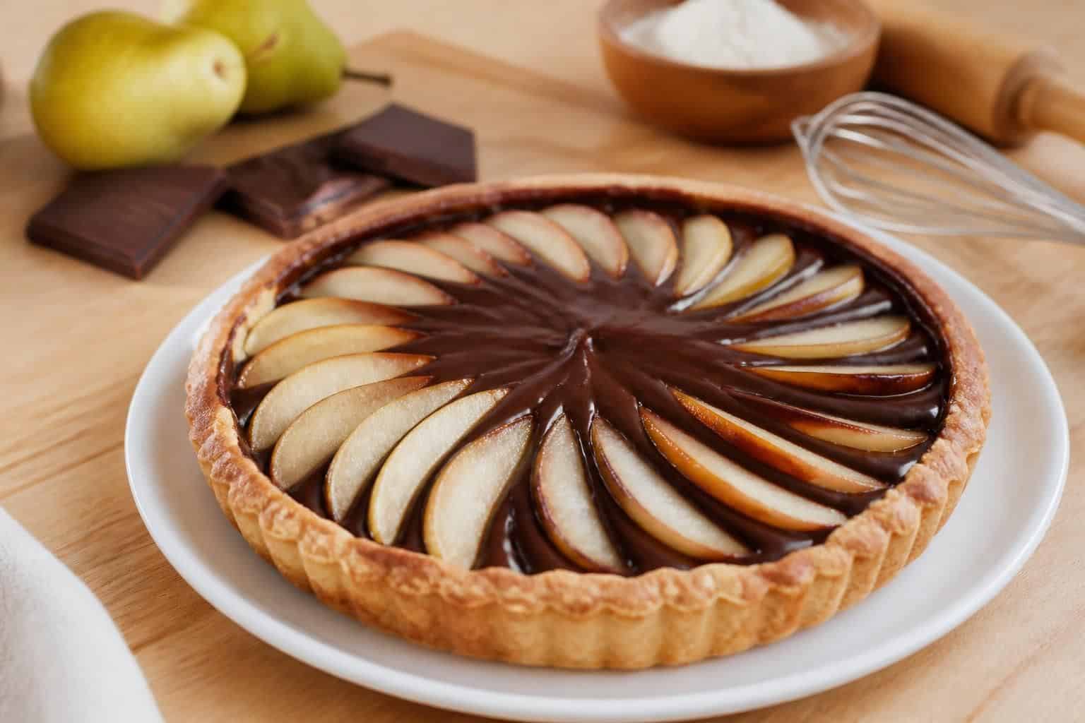 découvrez la recette facile et gourmande de la tarte poire chocolat de cyril lignac, idéale pour un dessert délicieux et rapide à préparer.