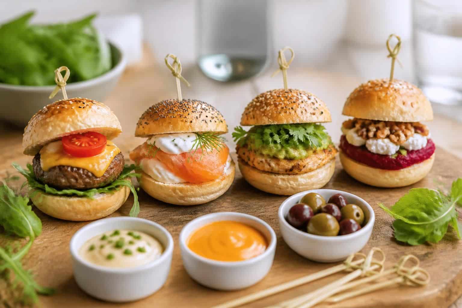 découvrez des idées de garnitures simples et originales pour mini burgers, parfaites pour un apéro convivial et réussi.