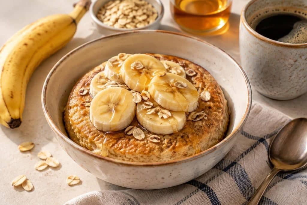 préparez un bowl cake à la banane facile et rapide pour un petit déjeuner gourmand, sain et prêt en quelques minutes.