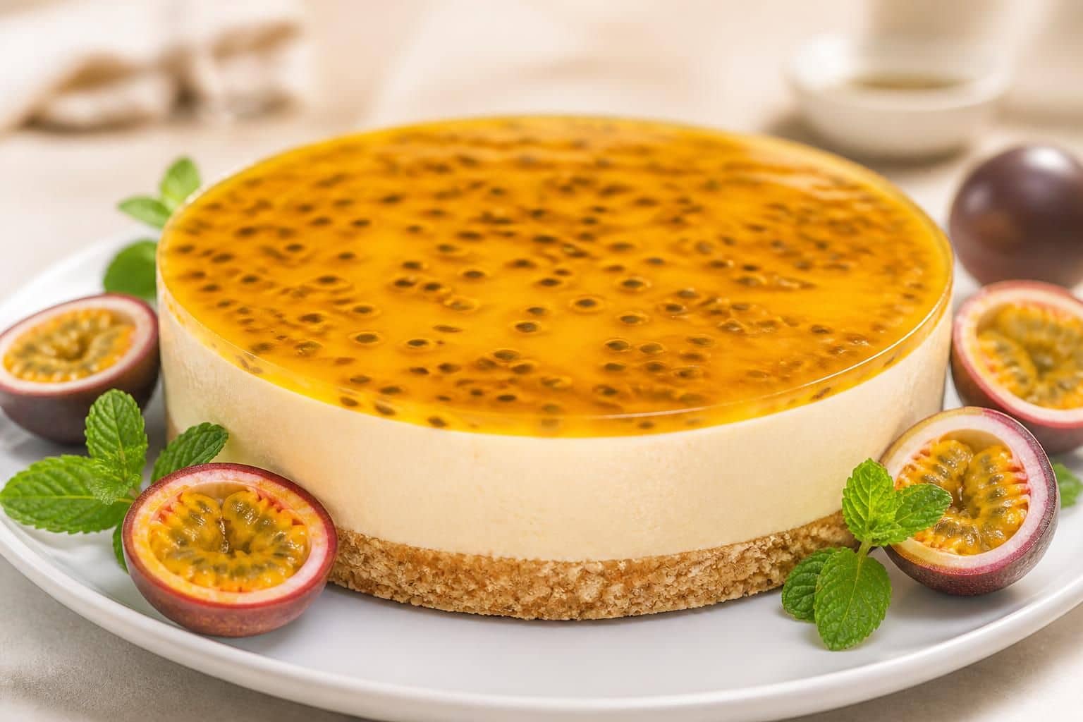 découvrez notre recette facile et gourmande de cheesecake au fruit de la passion, parfaite pour un dessert frais et exotique qui ravira vos papilles.