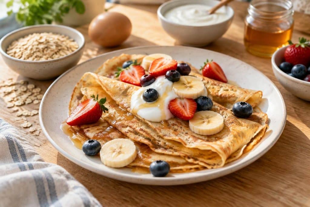 découvrez une recette de crêpes healthy, facile et légère, idéale pour un petit-déjeuner gourmand ou un repas équilibré au quotidien.