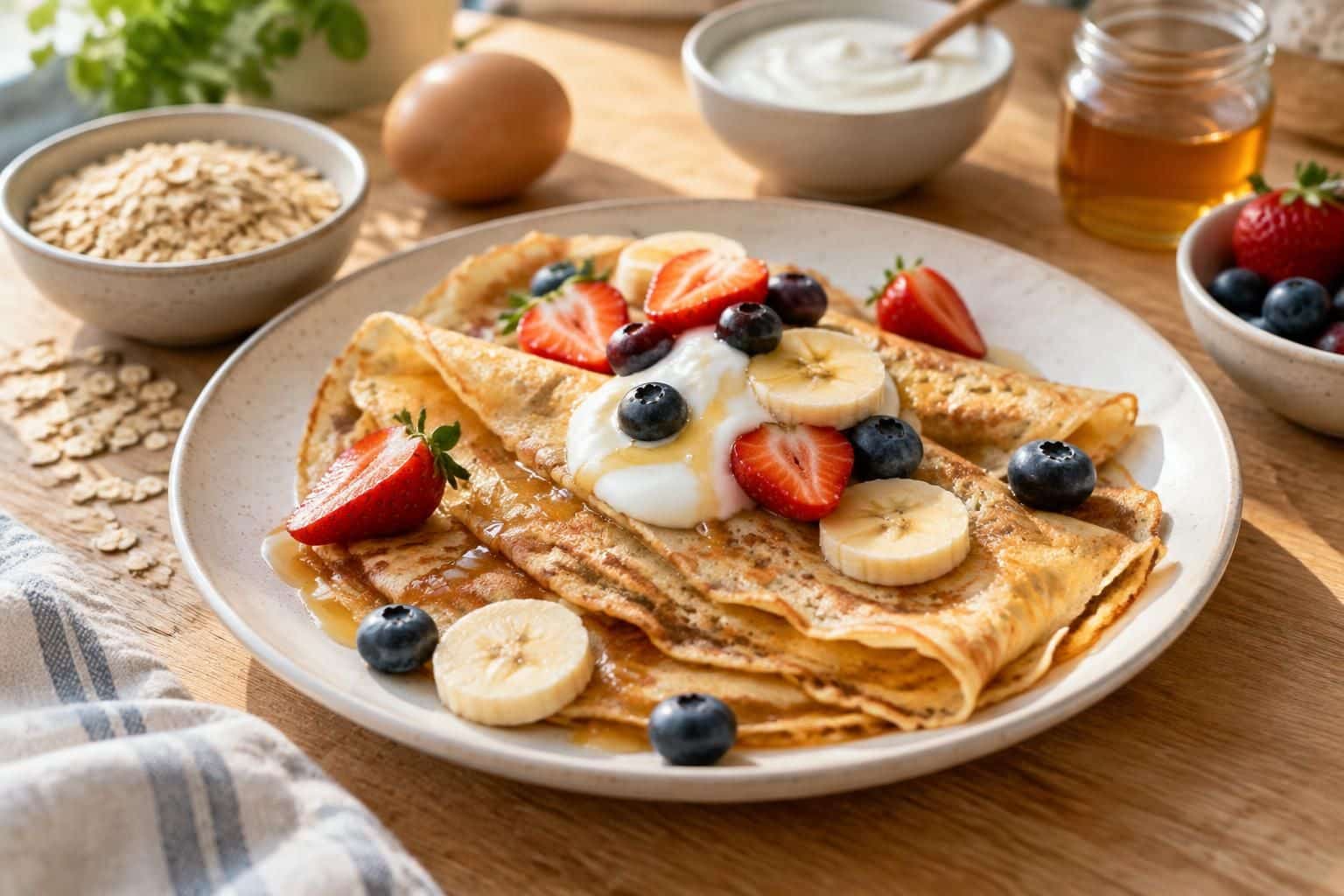 découvrez une recette de crêpes healthy, facile et légère, idéale pour un petit-déjeuner gourmand ou un repas équilibré au quotidien.