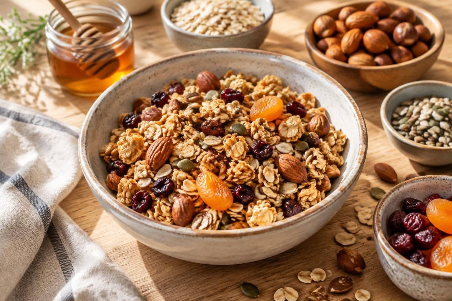 découvrez une recette de granola maison healthy, simple à préparer et délicieusement croustillante, idéale pour un petit-déjeuner gourmand.