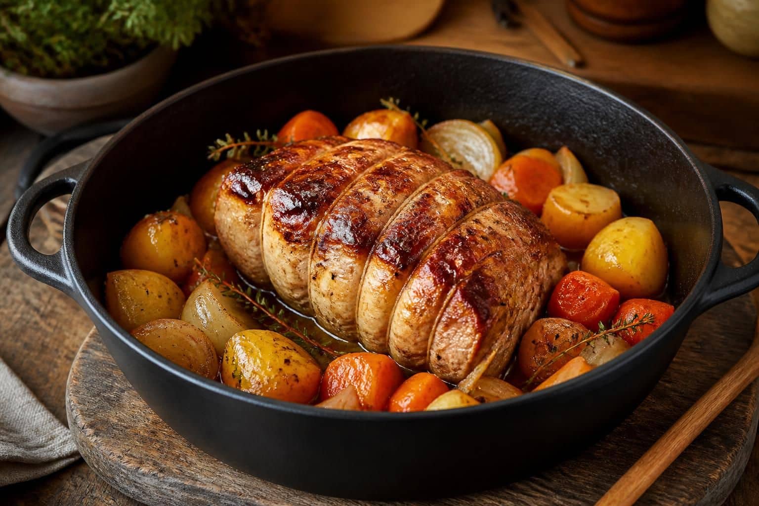 découvrez une recette facile et rapide pour un rôti de porc en cocotte, moelleux à souhait, parfait pour un repas savoureux et convivial.