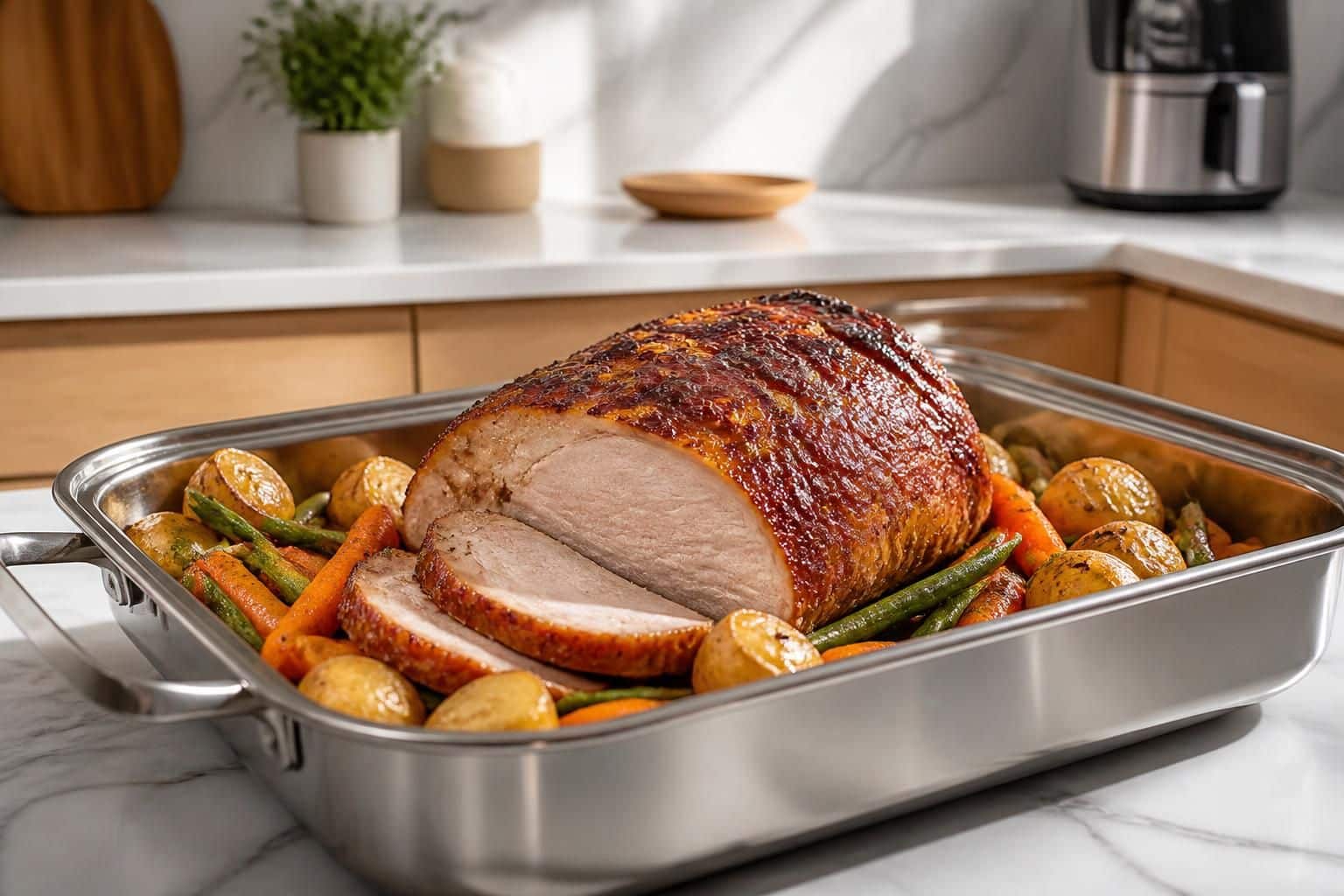 découvrez une recette facile et rapide pour un rôti de porc moelleux cuit à la friteuse à air. parfait pour un repas savoureux et léger en toute simplicité.
