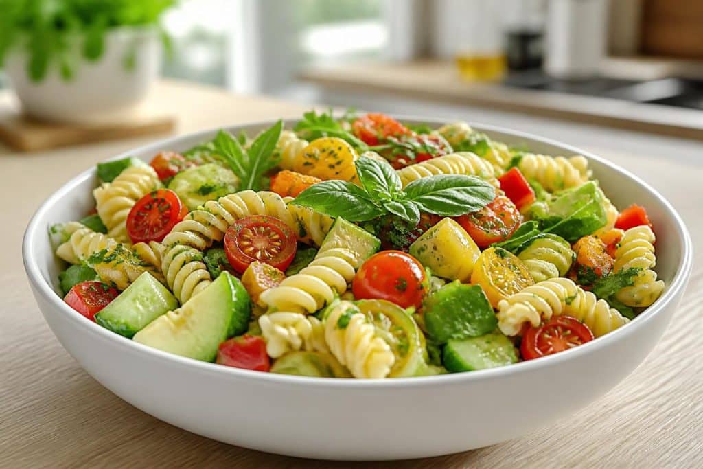 découvrez une recette facile et légère de salade de pâtes healthy, parfaite pour un repas équilibré au quotidien. fraîcheur et saveurs garanties !