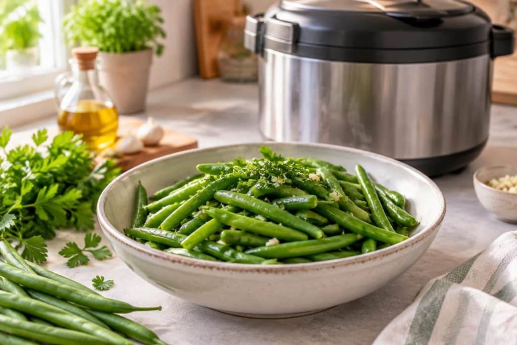 préparez des haricots verts savoureux au cookeo en quelques minutes avec cette recette rapide et facile, idéale pour accompagner vos repas.