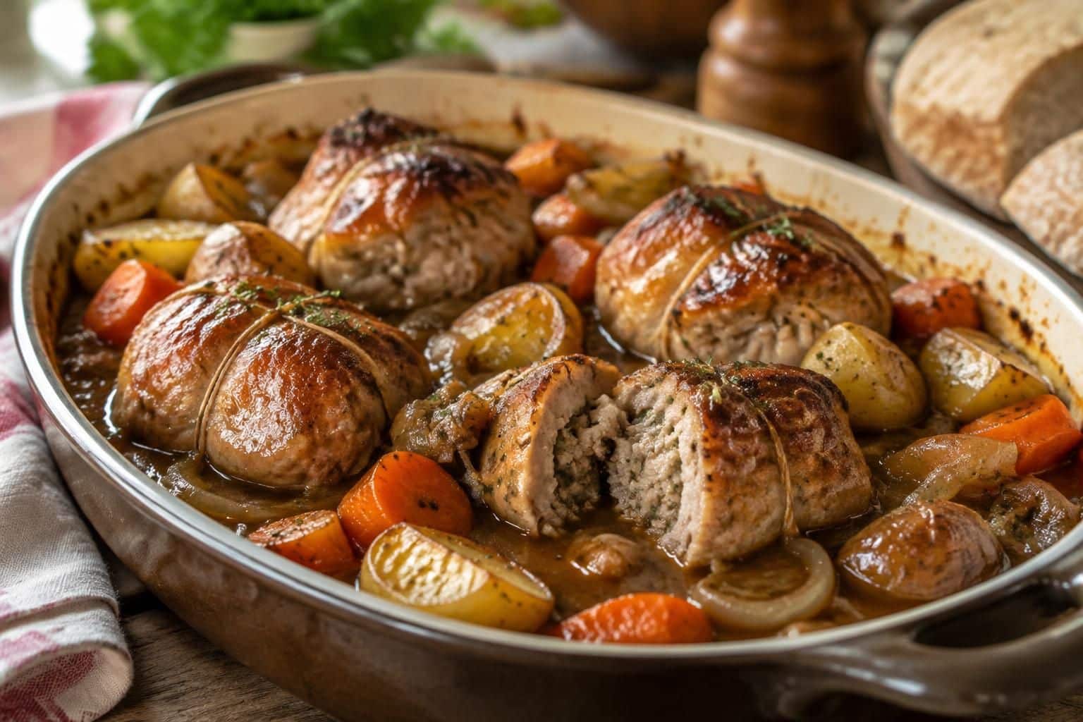 découvrez une recette facile de paupiette de porc au four, tendre et moelleuse, avec une cuisson simple pour un repas savoureux.