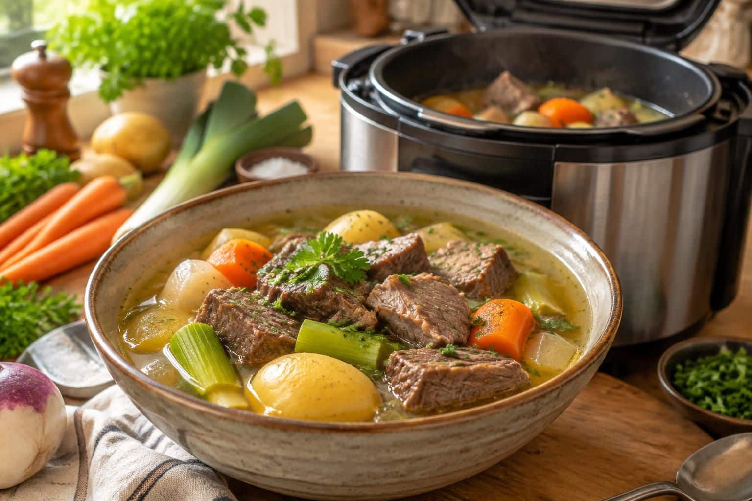 préparez un délicieux pot-au-feu au cookeo grâce à cette recette facile et rapide. un plat familial mijoté en un rien de temps !