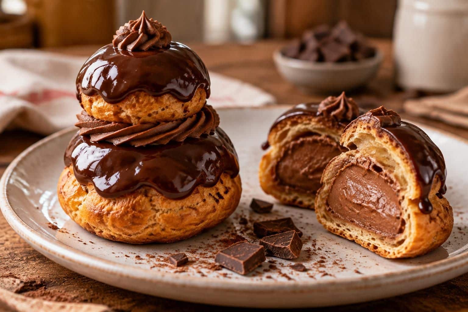 préparez une délicieuse religieuse au chocolat avec cette recette facile et gourmande : une pâte à choux légère, une crème onctueuse et un glaçage irrésistible.