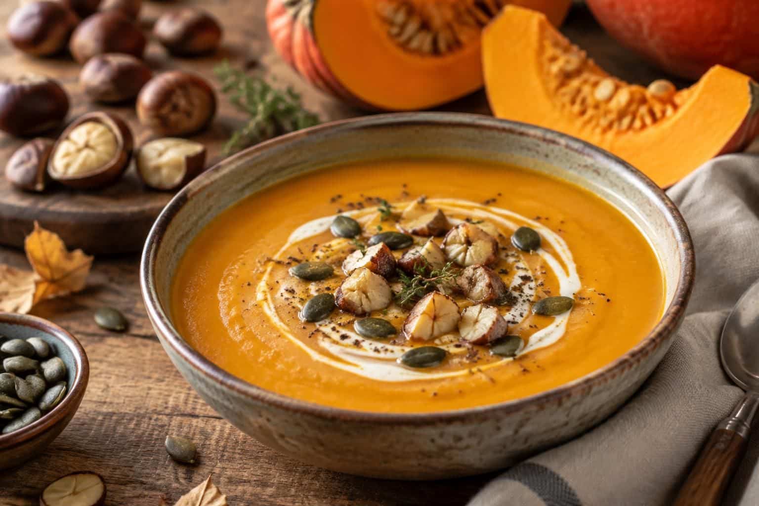 découvrez une recette facile de soupe potimarron châtaigne, onctueuse et réconfortante, idéale pour savourer les saveurs de l’automne.