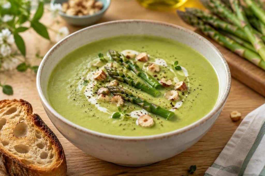 découvrez une recette simple et gourmande de velouté d’asperges rapide, idéale pour savourer un repas léger et réconfortant en quelques minutes.